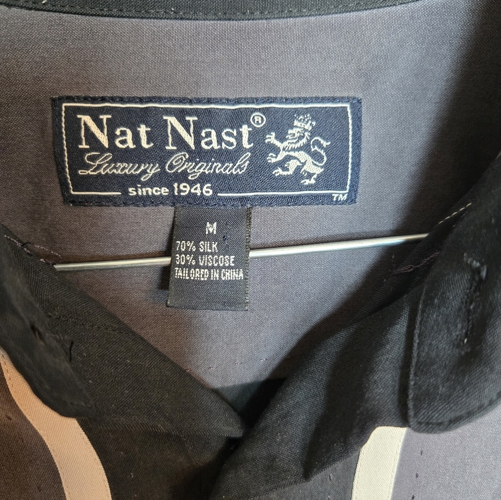 Nat Nast Black and Gray + Brown And Tan Striped Shirts - Picture 3 of 13